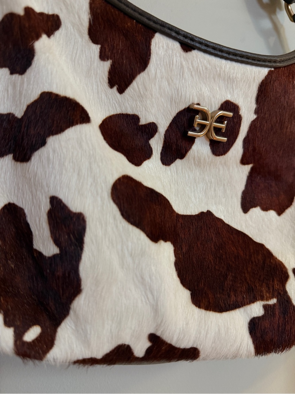Sam Edelman Leather Brown and White Cowhide Shoulder Bag - Picture 2 of 11